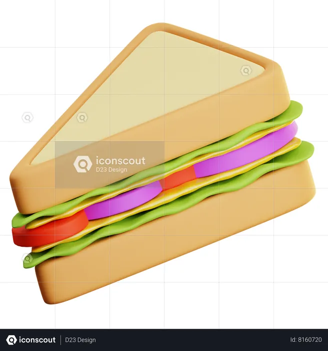 Rebanada de sándwich  3D Icon