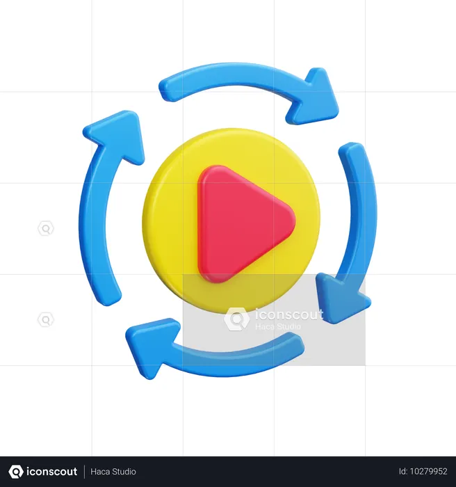 Rebobinar video  3D Icon