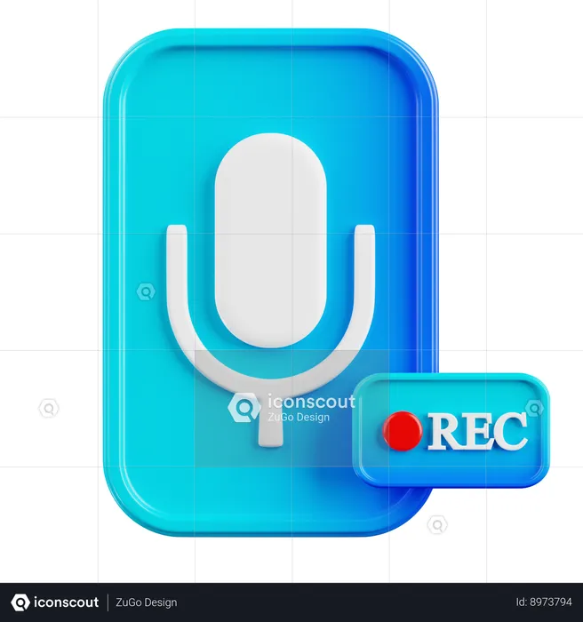 Enregistrement audio  3D Icon