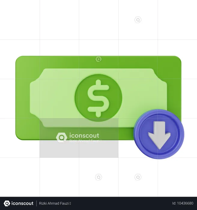 Receber dinheiro dólar  3D Icon