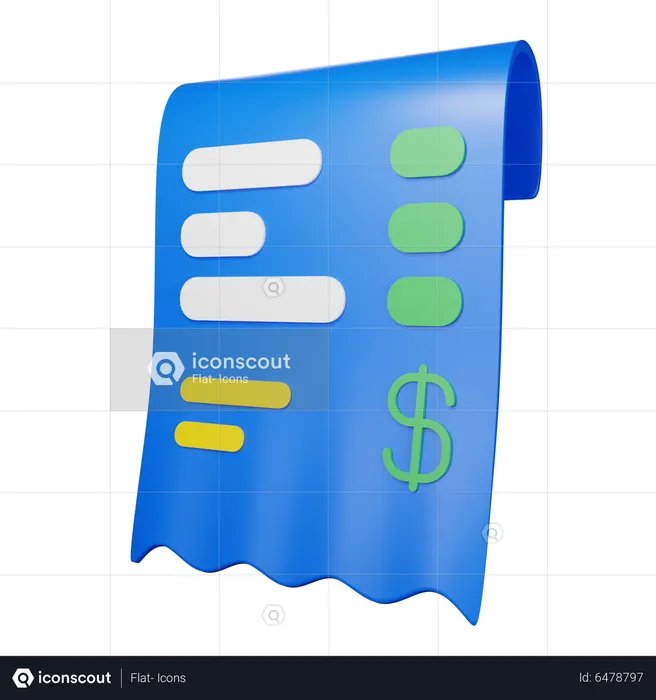 Receipt  3D Icon