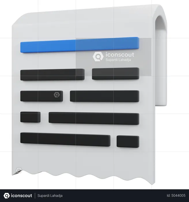 Receipt  3D Icon