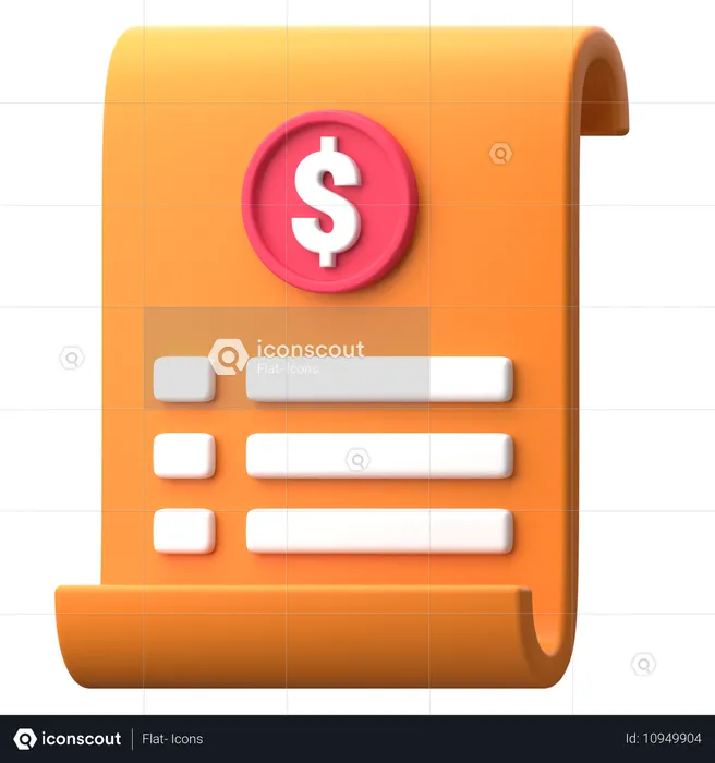 Receipt  3D Icon