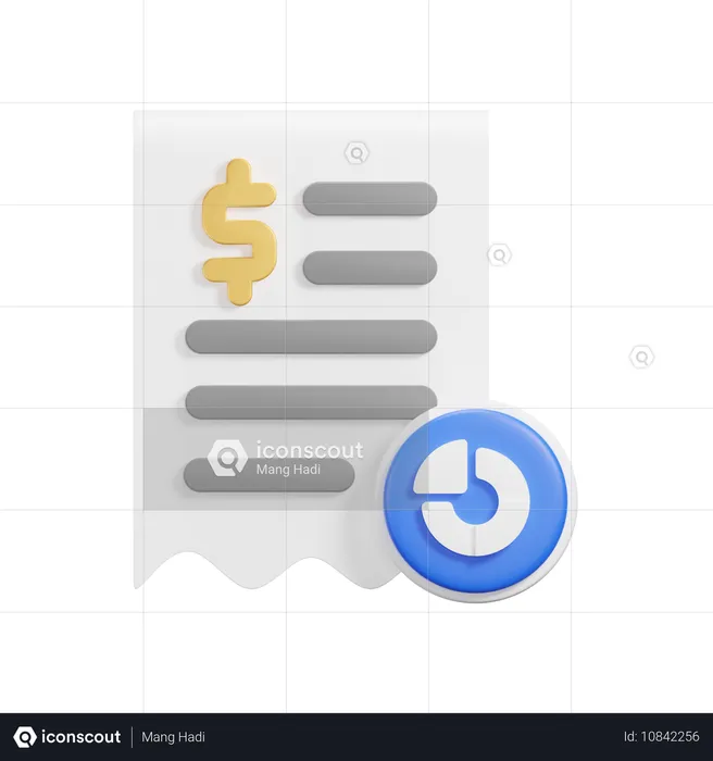 Receipt Chart  3D Icon