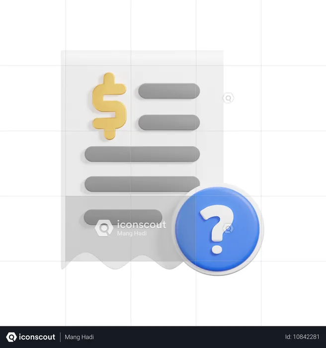 Receipt FAQ  3D Icon