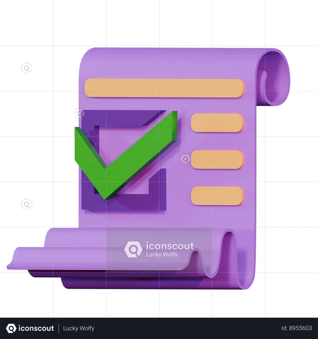 Receipt Invoice  3D Icon