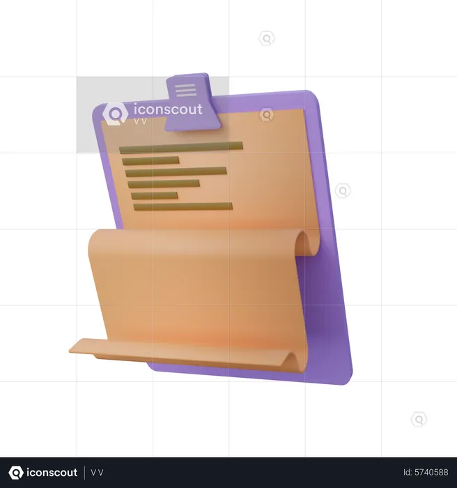 Receipt list  3D Icon