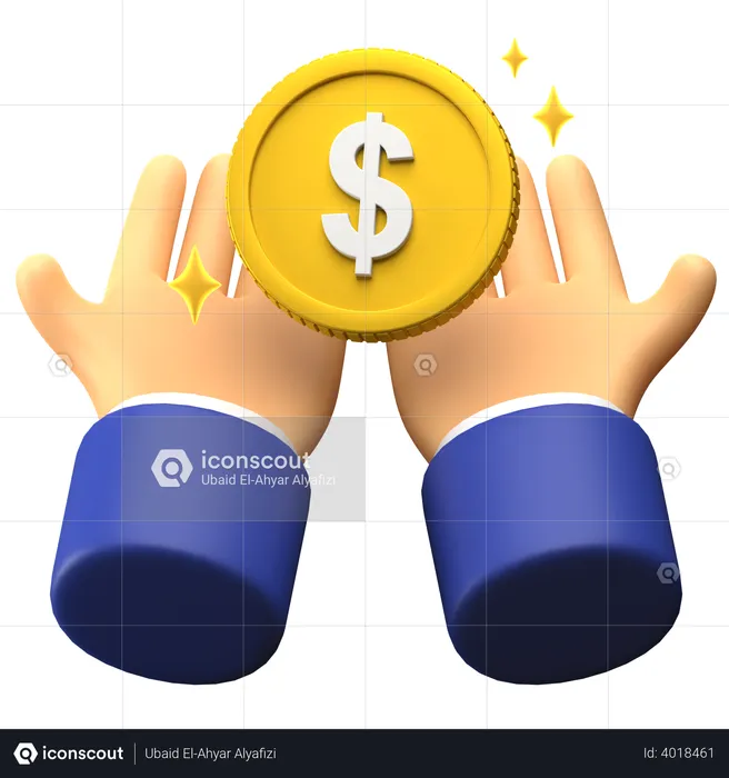 Receive Dollar money  3D Illustration