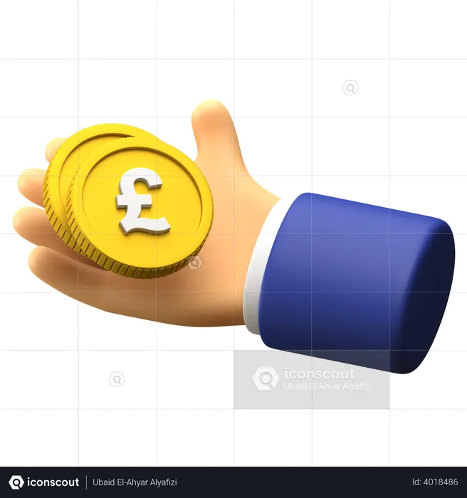 Receive Pound money  3D Illustration