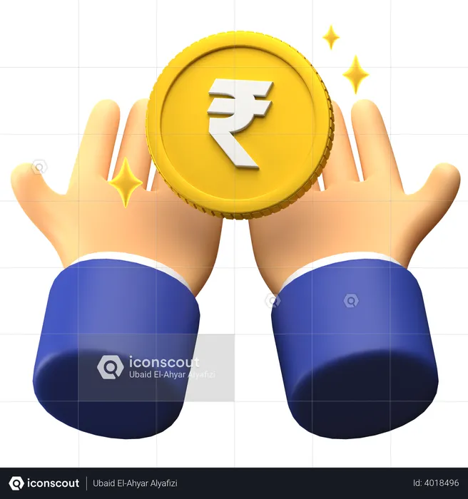 Receive Rupee money  3D Illustration