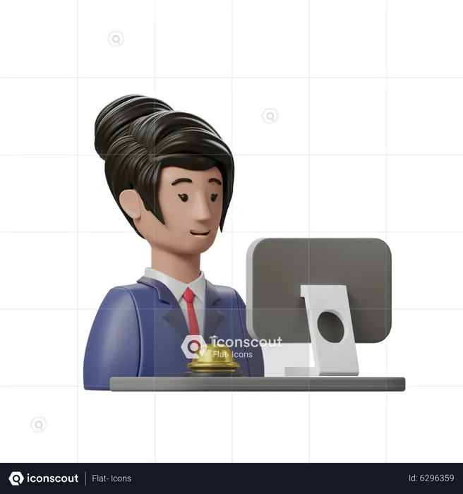 Receptionist  3D Illustration