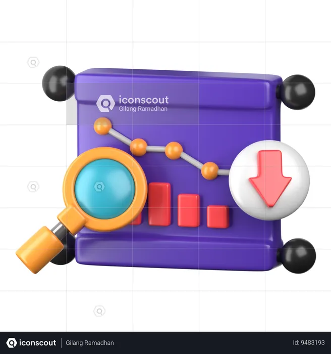 Recession Data  3D Icon