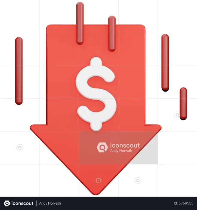 Recession Money  3D Icon