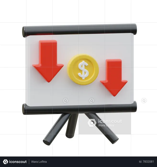 Recession Presentation  3D Icon