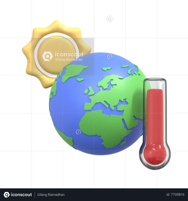 Le réchauffement climatique  3D Icon