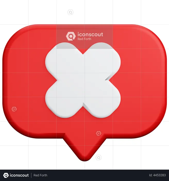 Rechazar el chat de burbujas  3D Icon