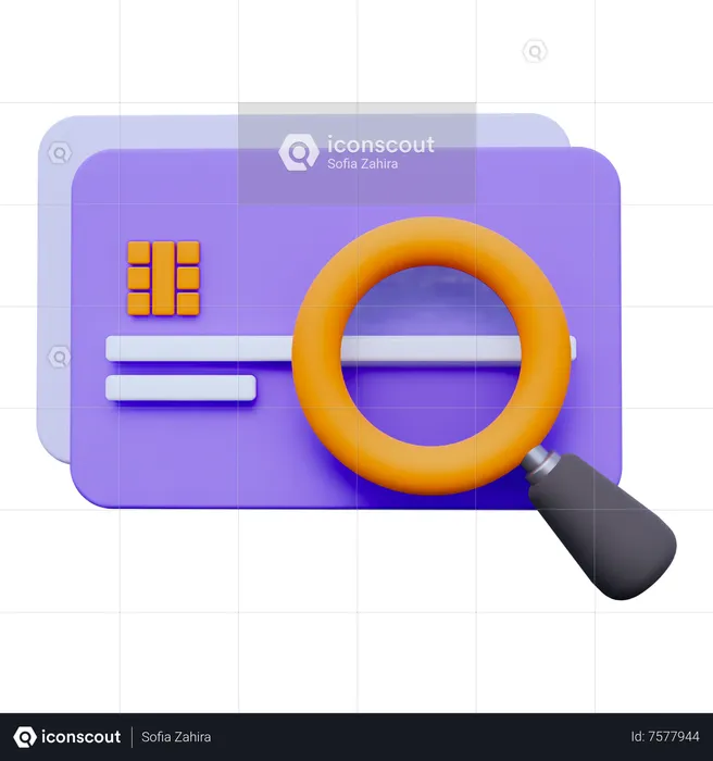 Rechercher une carte de crédit  3D Icon