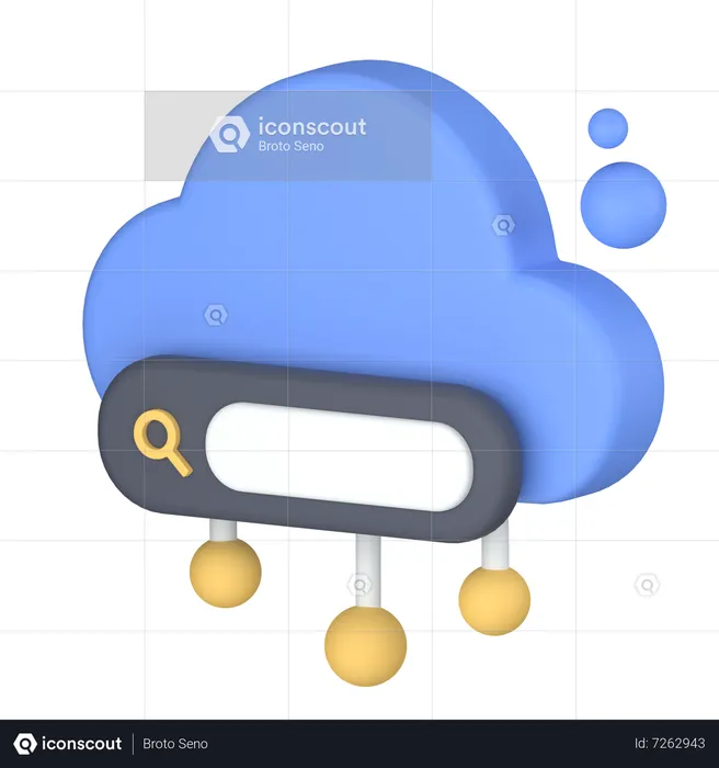 Recherche dans le cloud  3D Icon