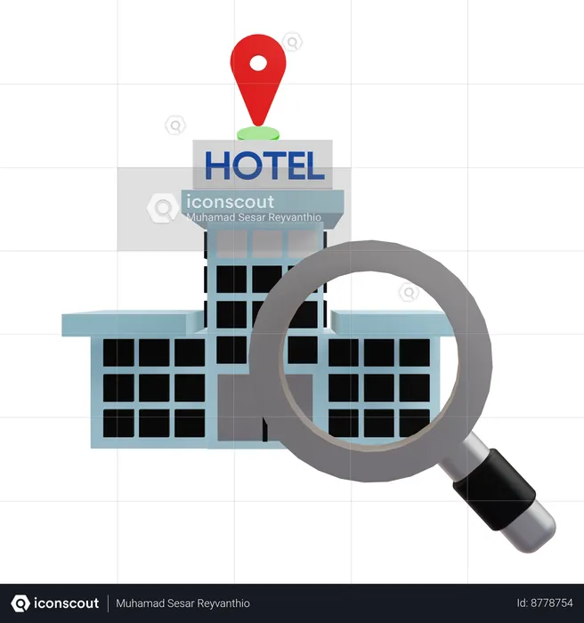 Recherche d'hôtel  3D Icon