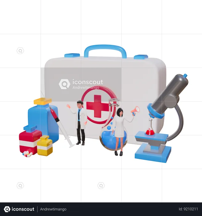 Recherche médicale  3D Illustration