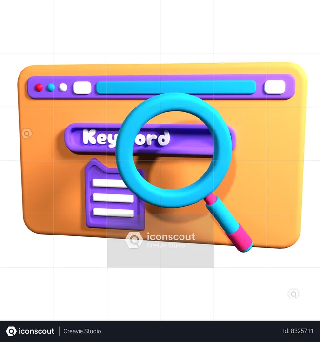 Recherche de mots clés  3D Icon