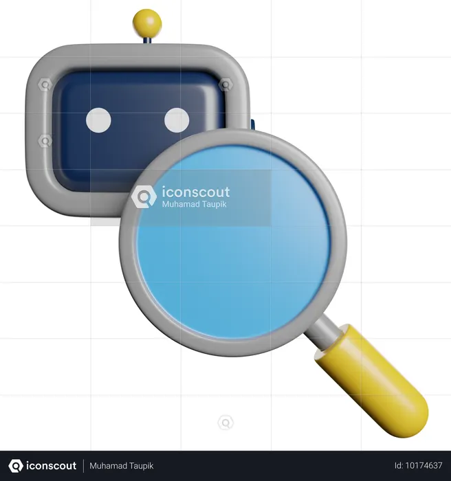 Recherche sur les robots  3D Icon