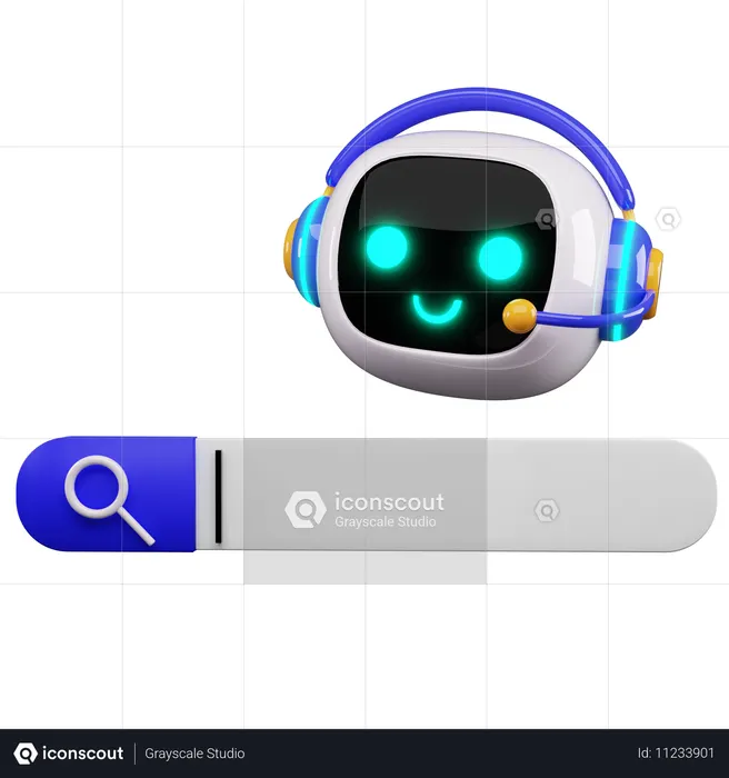Recherche sur les robots  3D Icon