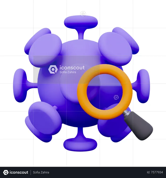 Recherche de virus  3D Icon