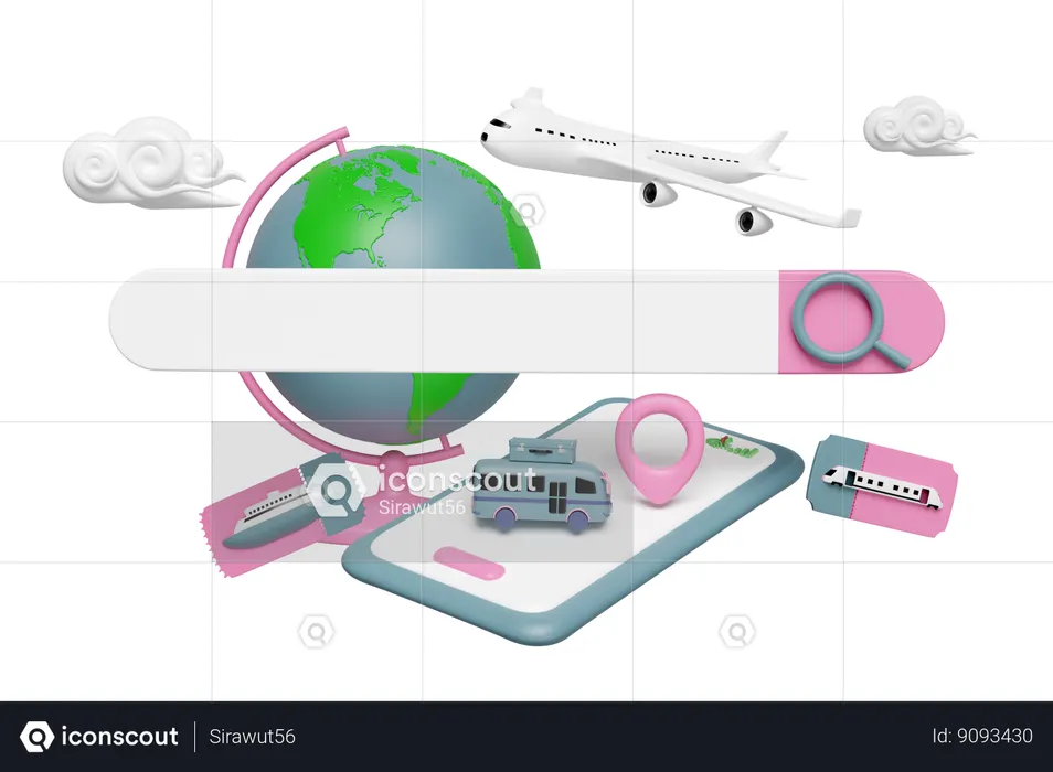Rechercher un voyage  3D Icon