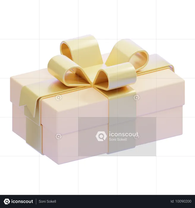 Rechteckige Geschenkbox  3D Icon