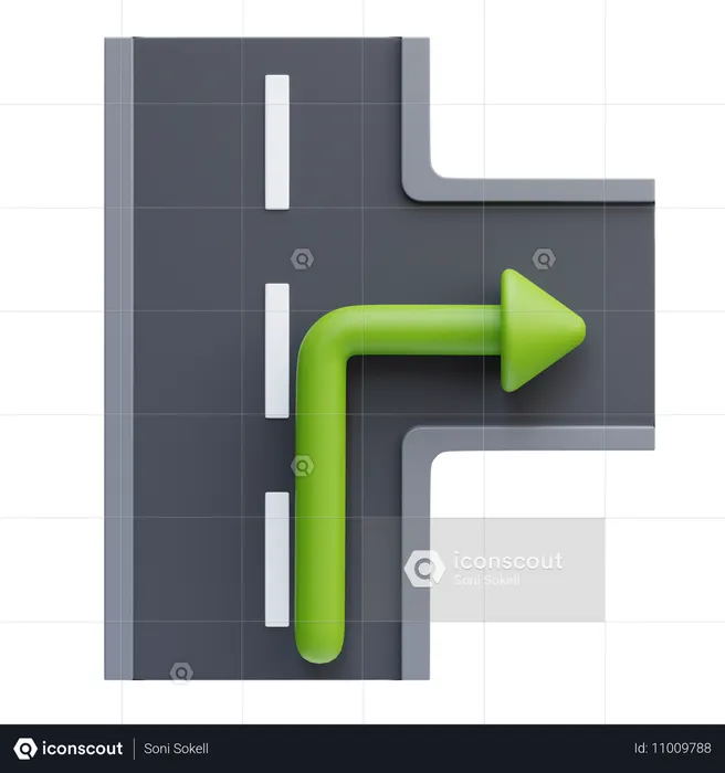 Biegen Sie rechts ab  3D Icon