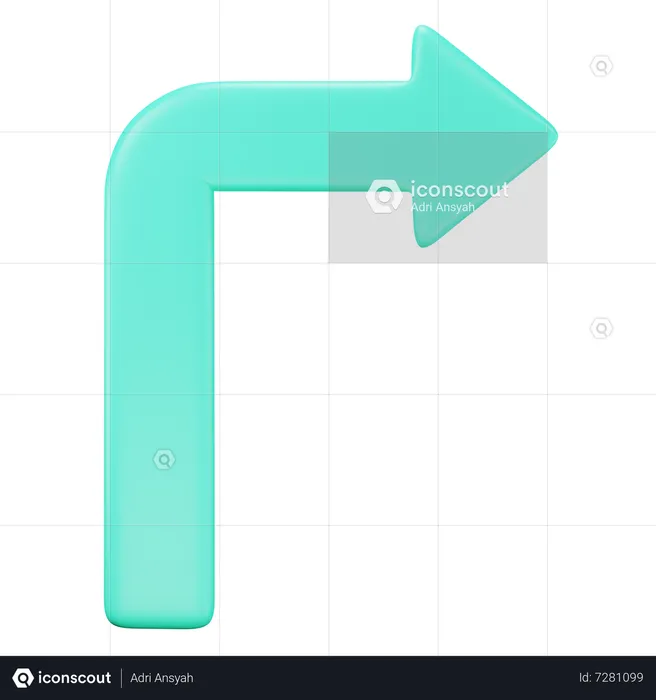 Nach rechts abbiegen Pfeil  3D Icon