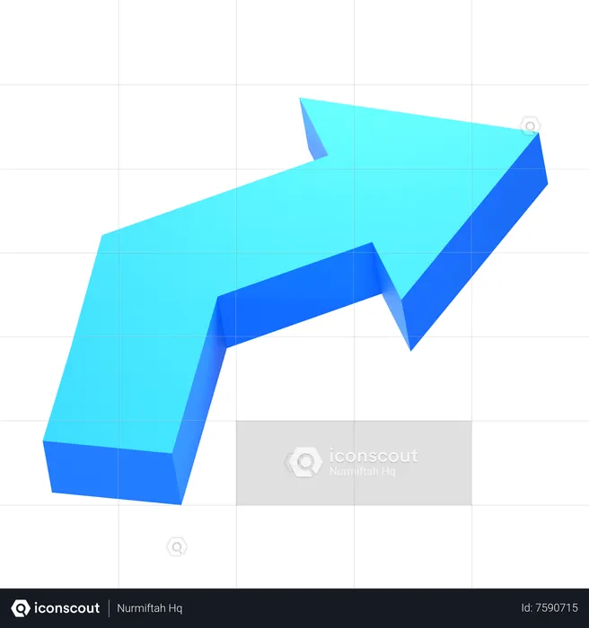 Nach rechts abbiegen Pfeil  3D Icon