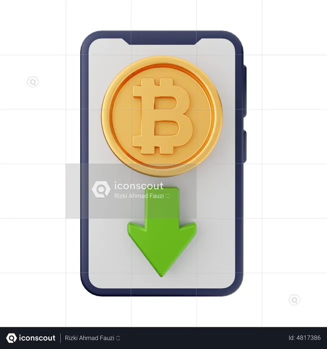 Recibir bitcoins  3D Icon