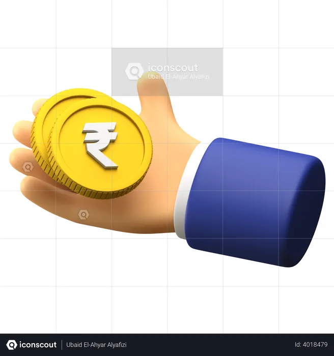 Recibir dinero en rupias  3D Illustration