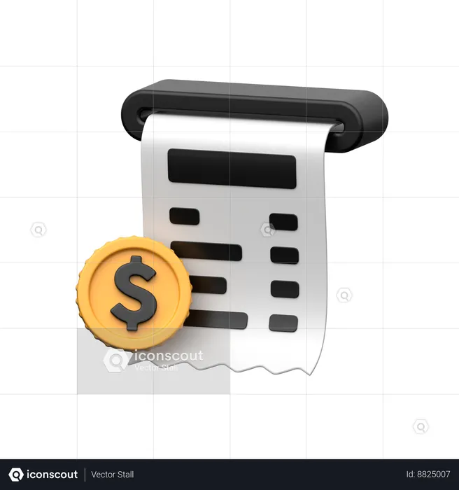 Recibo de pago  3D Icon