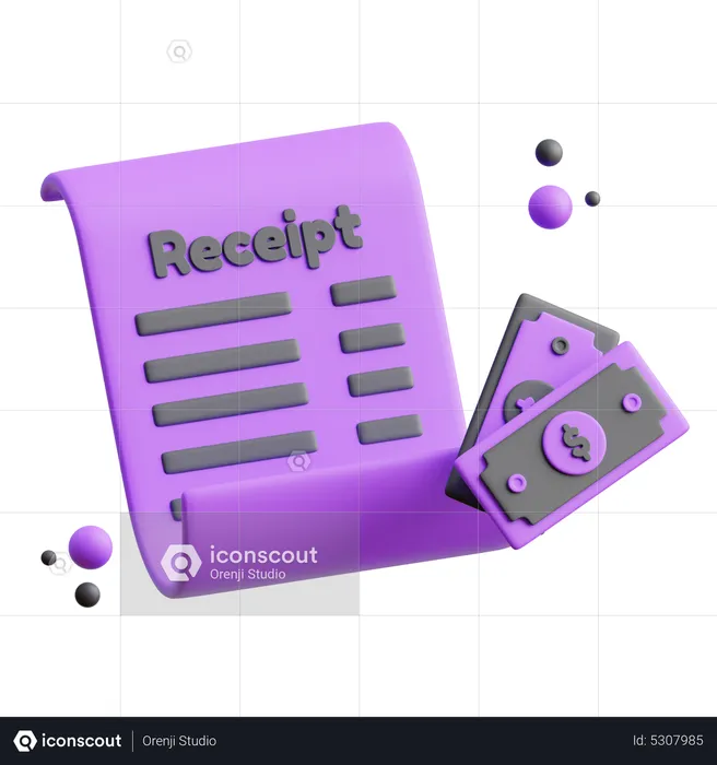 Recibo de pago  3D Icon