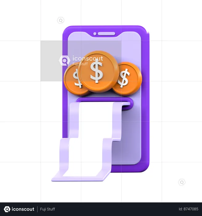 Recibo en línea  3D Icon