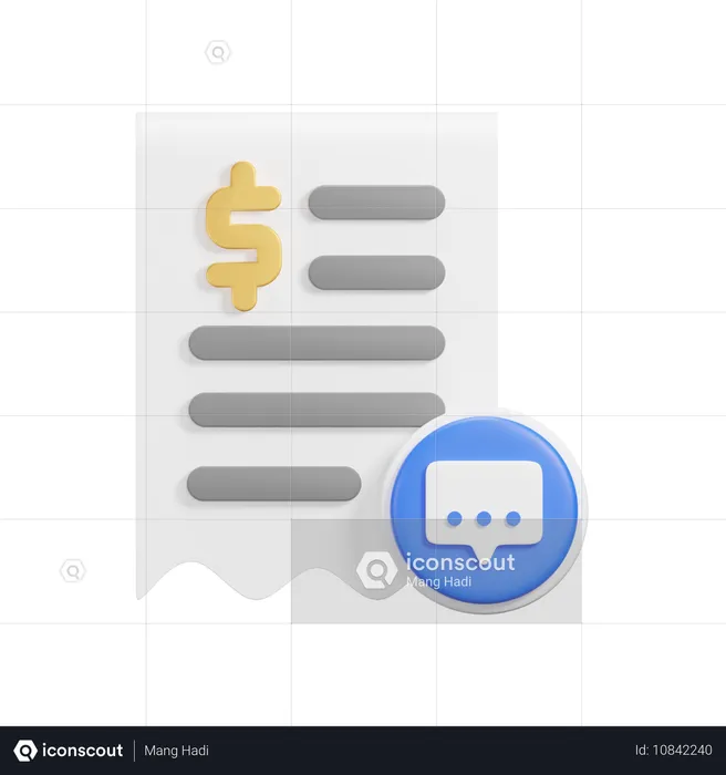 Mensaje de recibo  3D Icon