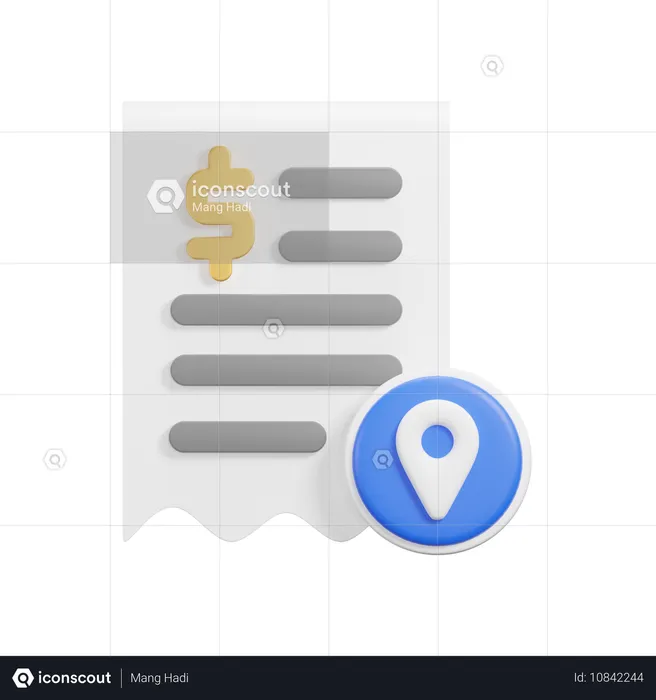 Ubicación del recibo  3D Icon
