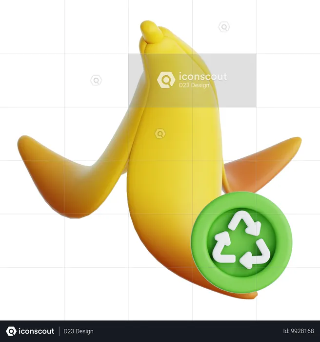 Reciclagem de banana com resíduos orgânicos  3D Icon