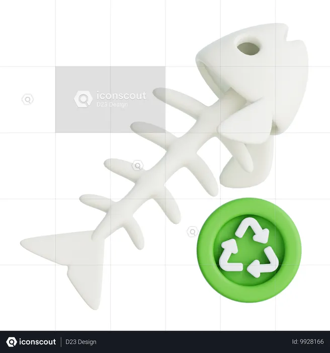 Reciclagem de espinha de peixe com resíduos orgânicos  3D Icon