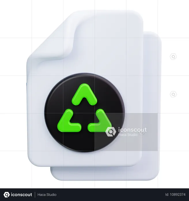 Reciclagem de papel  3D Icon