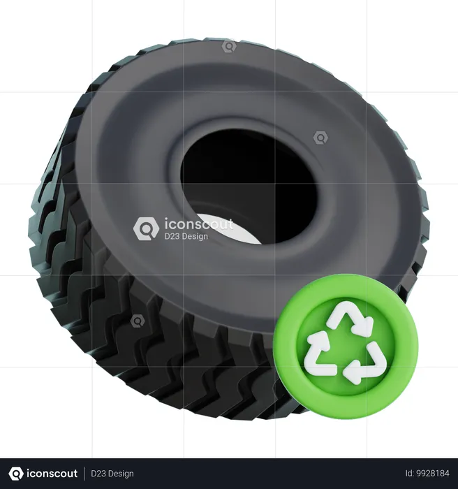 Reciclagem de pneus  3D Icon