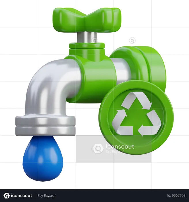 Reciclaje de agua  3D Icon