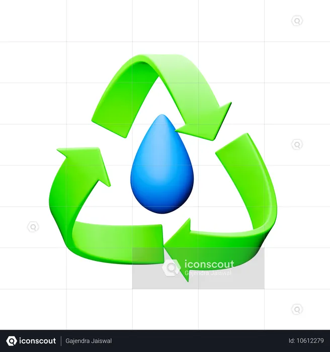 Reciclaje de agua  3D Icon