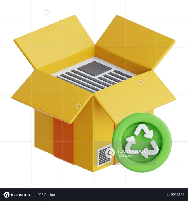 Reciclaje de carton  3D Icon