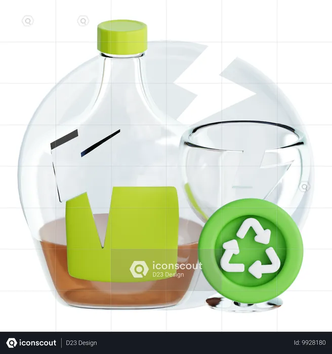 Reciclaje de vidrio  3D Icon