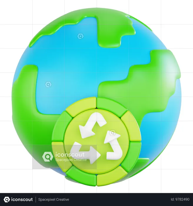 Reciclaje global  3D Icon