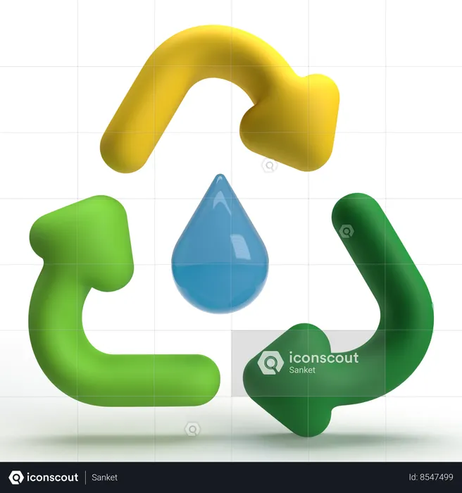 Reciclar agua  3D Icon